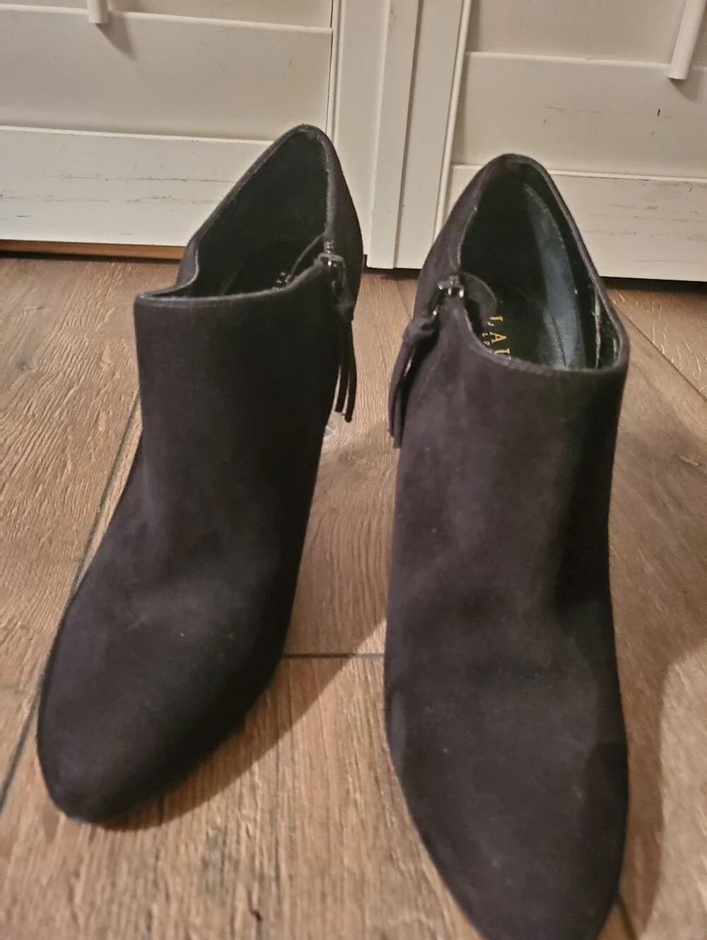 Lauren Ralph Lauren Platform Black Suede Booties Size 8.5 - Picture 10 of 10